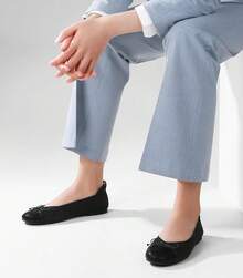 Ankis Ballet Flats Shoes For Women, Round Toe Casual Comfortable Flats For Women Dressy And Daily Work - màu đen - Xem 3