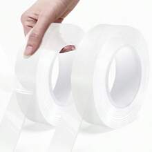 2Rolls Nano Double Sided Mountinging Tape Adhesiveself Heavy Duty Tape 2 Sides Sticky Tack Tape For Painted Walls AC Hanging Clear 0.6in*10fts 20fts Total Long Discounted Price - 無色 - 查看 2