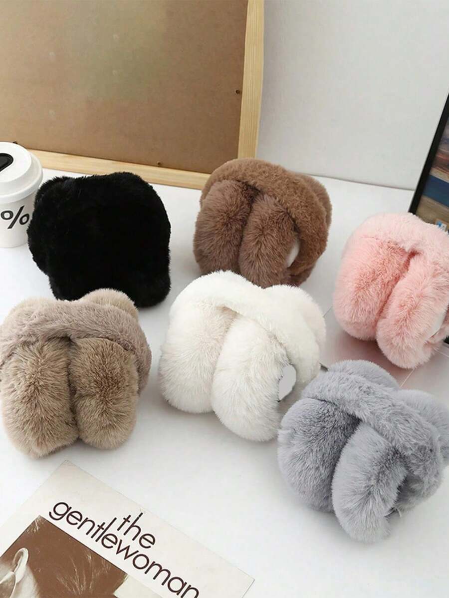 1个冬季保暖耳罩，仿兔毛材质，保暖内衬可折叠耳罩，防风可折叠耳套，冬季秋季配饰