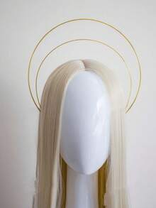 1pc Halloween Golden Halo Crown, Goddess Headpiece, Queen Crown, Bridal Headband, Photography Prop, Celebration Crown, Festival Crown, Classical Halo Headband, Suitable For Halloween