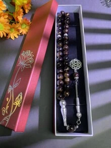 1 pieza, Pulsera Tasbih de 33 cuentas, Empaquetado en caja de regalo de alta calidad, Estilo elegante vintage, Cuentas de oración de Oriente Medio, Elige tu color, Joyería unisex, Accesorio de joyería espiritual para uso diario, Adecuado para todas las estaciones como regalo