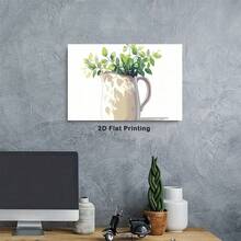 1pc 30*40cm(12x16inch) Canvas Framed Wall Art Kitchen Sage Green Plant Poster Modern Canvas Print Framed Wall Art Painting Ready To Hang Office Living Room Home Decor Picture Artwork Decor.Stretched And Framed Ready To Hang.