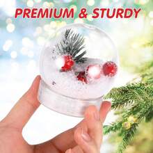 3/6/12 Pack Snow Globes With Screw Off, 2.75 X 2.36 Inch DIY Clear Plastic Water Globe Cap Water Jar For DIY Crafts Christmas Home Decoration