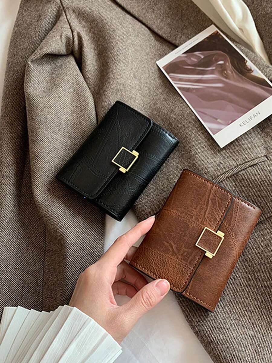 Vintage Charm Wallet, Women's Wallet Fashion Clip Retro Multifunctional, Benyanu Retro Women's Mini Wallet, Can Accommodate Coins Mobile Card Slot Can Hold Driver's License, Fashion Daily Accessory, Daily Wallet | Minimalist Wallet | Textured Surface, Women's Essential Fashion Small Wallet, Daily Storage Bag, Exquisite Accessory, Daily Use, Fashion Accessory, Textured Surface, Birthday Gift, Christmas Gift, Halloween, Holiday Gift - Multicolor - View 1