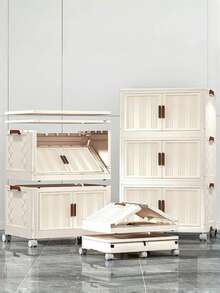 40厘米/15.8英寸宽五层可拆卸折叠储物盒，衣柜整理架/卧室衣柜/便携式衣柜，无需安装，可堆叠存放婴儿衣物/玩具/书籍/零食/杂物，客厅/卧室/厨房塑料储物柜 - 彩色 - 查看 9