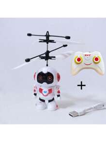 1 件多色遥控机器人无人机，智能感应可充电飞行器，悬停电动闪光派对玩具，耐撞长电池寿命，男孩派对礼物，带 USB 充电线，2 个遥控选项（手持和背带）