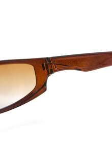 feye 1 Pair Brown Frame Fashionable Glasses,PC Plastic Frame, Unisex Y2K Streetwear Fashion Glasses Suitable For Daily Wear - Coffee Brown - View 5