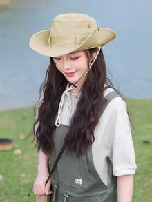 meetsunny 1 件男女款防晒渔夫帽速干可折叠宽边帽透气防紫外线牛仔风格 Boonie 渔夫帽 UPF 2000+ 适合徒步钓鱼海滩