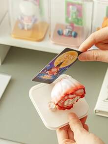 1 pezzo Scatola di visualizzazione trasparente impilabile da scrivania, scatola di conservazione per figure/bambole da collezione, scomparto superiore trasparente anti-polvere