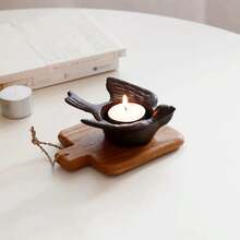 1pc Rustic Candle Holder - Flying Bird Pattern, Sturdy Iron Construction, Suitable For Living Room, Bedroom, Office, Tabletop Decor - Vintage Home Gift (Christmas, Wedding, Housewarming) - Easy To Clean Surface