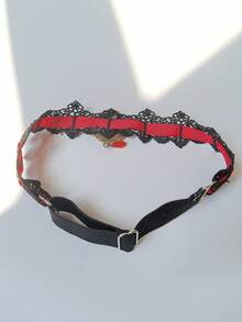 1 件装黑色蕾丝哥特风格红宝石哥特式吸血鬼颈链女士情人节款