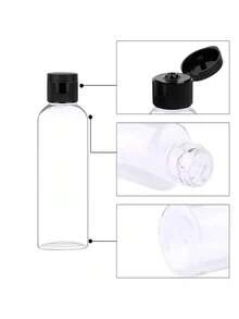 100毫升透明塑料瓶，PET翻盖液体容器，化妆品可灌装挤压瓶 - 無色 - 查看 4