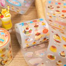 1卷/袋胶带、甜茶店系列、复古闪光砂PET模切胶带、剪贴簿用品、笔记本配件、装饰相框、电脑和手机壳、水杯、旧杂志、铅笔盒、桌面装饰贴纸、返校贴纸、学校用品