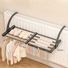 1 szt. Suszarka ze stali nierdzewnej, składany uchwyt ścienny, chowany organizer na ubrania i buty do użytku wewnątrz i na zewnątrz