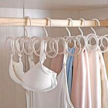 قطعة واحدة من رف الوشاح ذو 5 فتحات، علاقة بلاستيكية متعددة الوظائف، علاقة للوشاح والربطة، علاقة توفير مساحة في الخزانة، 32.49 سم * 15.49 سم