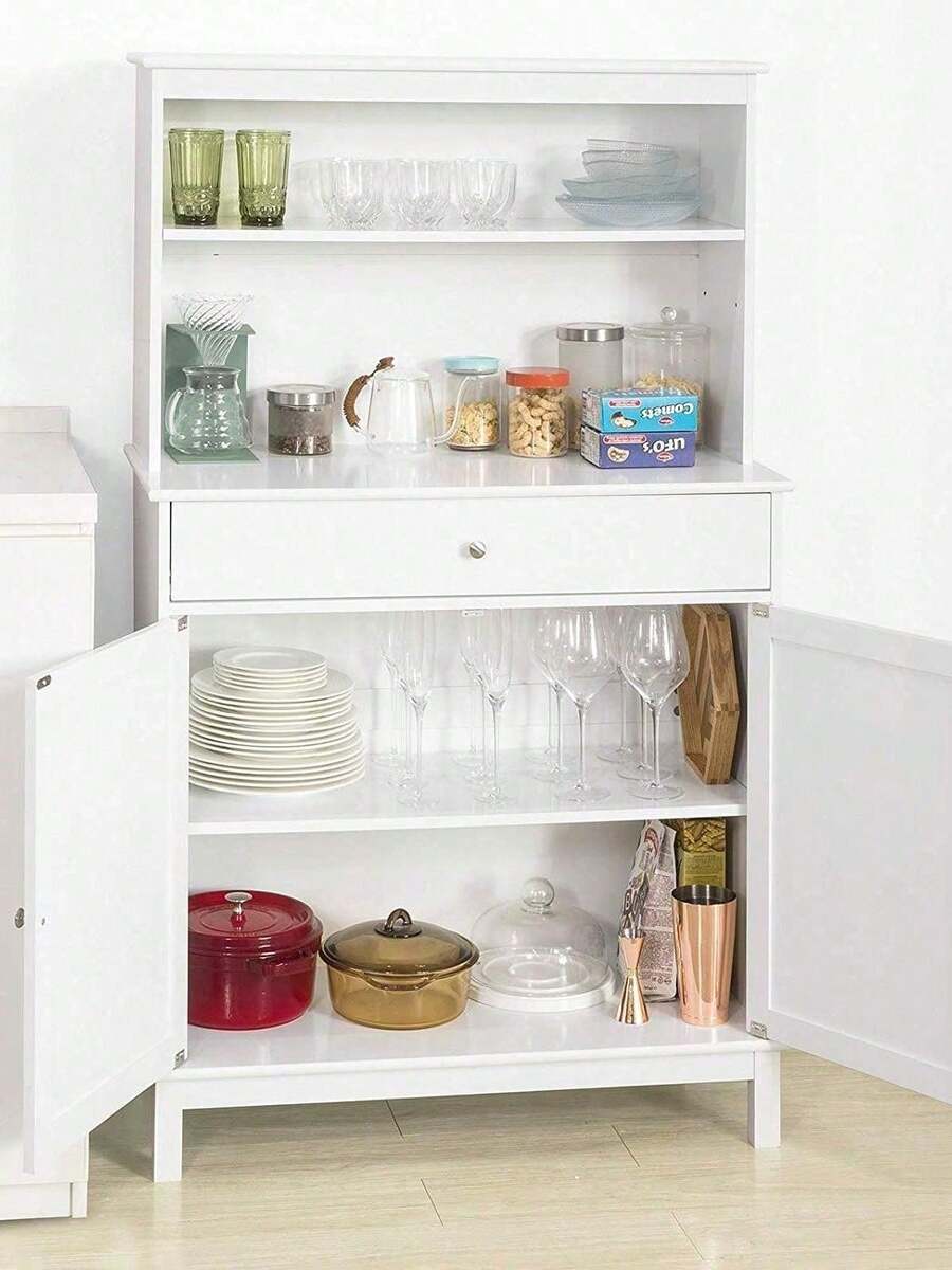 SoBuy FSB26-W, Home Kitchen Sideboard Storage Cabinet Cupboard White - White - View 1