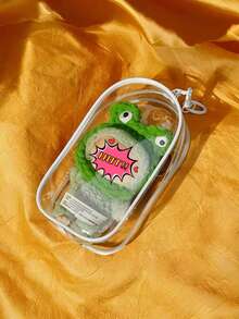 Large Portable Waterproof PVC Storage Bag With Keyring And Colorful Beads, Suitable For Plush Toys, Cables, Earphones, Cosmetics And Accessories - Great For Christmas, Valentine's Day, Back To School, Lifetime, New Year Gifts Or Decorative Storage Box - Multicolor - View 6