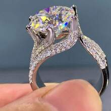 1pc Luxury Classic Cubic Zirconia Women's Wedding Rings, Engagement Accessories, Women's Fashionable Jewelry, Daily Casual Accessories, Festival And Anniversary Gifts, Mother's Day And Valentine's Day Gifts - White - View 9