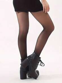 1条超薄连裤袜，透气贴身，适合搭配连裤袜，适合春、夏、秋、冬四季穿着，女士过膝长筒袜，舒适保暖 - 黑色 - 查看 3