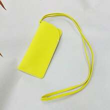 New Halter Sunglasses Pouch Necklace PU Leather High-Quality Sunglasses Storage Case Compact Solid Color Coin Purse