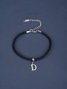 1pc Charm Bracelet With 26 Alphabet Letters, Chunky Jewelry, Heart Design, Suitable For Women And Teens, Perfect Christmas Gift