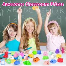 [5/10/20/30/50/72个] 麻糬捏捏乐玩具，适合儿童派对、圣诞节礼物、软捏减压玩具，儿童和成人皆宜，迷你可爱，适合课堂奖励、减压、礼品袋、圣诞节、复活节彩蛋填充物、儿童礼物、生日派对小礼物，颜色和款式随机 - 彩色 - 查看 6