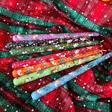 2pcs Christmas Long Candle, Christmas Tree, Santa Claus, Snowman Print Colour Candle, Christmas Creative Dining Table Atmosphere Decoration , Perfect For Christmas Party Decorations, Atmosphere Desktop Decoration, Christmas Gifts (No Electricity Required)