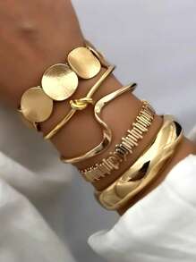 21/16/10/5 pezzi Set di braccialetti eleganti e alla moda dal design vintage, con fiori in resina colorati, perle, strass, forme geometriche, plissettature, nodi, lucidi, chunky, adatti per vacanze, feste, regali, uso quotidiano (consegna casuale)