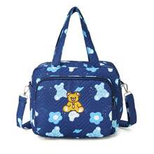 1 件装时尚妈妈包，小号手提单肩斜挎时尚刺绣尿布包，适合妈妈 - 藏蓝色 - 查看 3