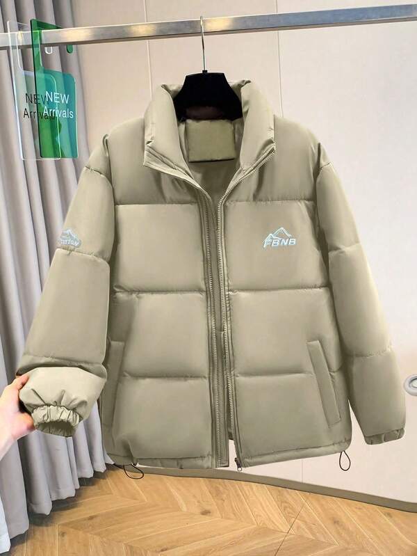 Thickened Cotton Jacket Simple Overcoat Loose Cold-Resistant Long Sleeve Coat Winter Lady