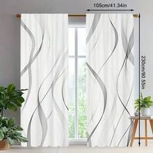 Bộ rèm 2 mảnh màu be nhạt và vàng ánh kim với họa tiết trừu tượng mềm mại - 100% polyester, thiết kế kiểu túi luồn thanh treo, có thể giặt máy, phù hợp cho phòng khách, phòng ngủ, nhà bếp, văn phòng - Trang trí nhà theo phong cách retro hiện đại, rèm polyester, rèm phòng khách. - Nhiều màu - Xem 7
