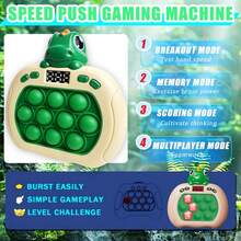 Quick Push Decompression Game Glow Decompression Toys Electric Popular Bubble Game Controller Handheld Puzzle Game Sensory Toys Children's Christmas - 綠色 - 查看 2