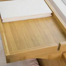 SoBuy NKD01-W, Bedside Shelf Clip-On Hanging Shelf Bed Side Shelf Table Tray With 2 Wire Slots, White - Brown - View 5