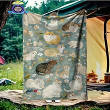 Manta para mascotas de 2 capas, impermeable y a prueba de fugas, manta suave y esponjosa con estampado, manta para sofá