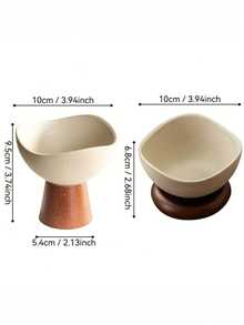 1 كوب آيس كريم سيراميك سميك ذو قاعدة خشبية عالية بطراز رجعي، وعاء حلوى عالي الجودة مناسب للزبادي والشوفان والمشروبات الحليبية والفواكه، مناسب للمنزل والمطعم والتجمعات الخارجية وحفلات عيد الميلاد والمناسبات