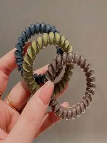 3pcs Jelly Colored Spiral Coil Hair Ties , Elastic Water Resistant Hair Ties , Simple Versatile, Fashionable Elegant, Woman Head Accessories Suitable For High Ponytails, Thick Hair, Leisure, School,Party,Vacation,Clothing Accessories,Summer Fall Winter,Hair Ties Ties Accessories, Hair Accessories, Home Beauty Women Accessory Gifts ,Hair Rope