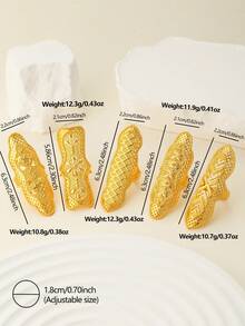 1pc Vintage Middle Eastern Dubai Hollow Embossed Floral Design Open Ring For Women, Suitable For Parties, Gatherings, Gifts, And Daily Wear