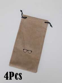 1-12 件植绒彩色抽绳眼镜收纳袋，时尚便携式眼镜盒 - 多色 - 查看 13