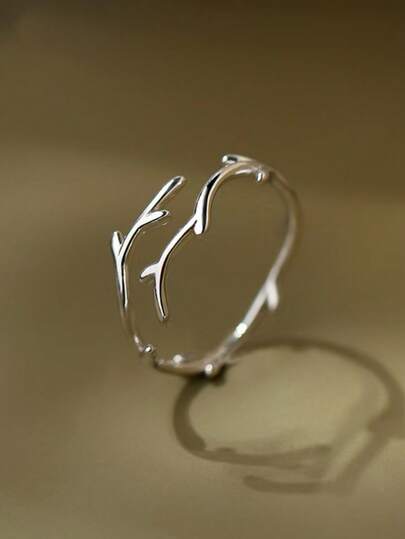 1 pieza Anillo abierto ajustable minimalista, anillo de uña elegante, creativo y lujoso, regalo de Navidad