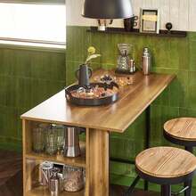 SoBuy Breakfast Bar Table, Wall Mounted Desk, Breakfast Bar FWT98-PF - 灰色 - 查看 5