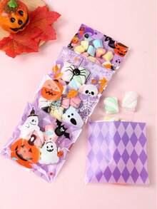 Cartoon Halloween Pumpkin Ghost Spider Bat Self-Seal Gift Bags,Cookie Candy Bag,Trick Or Treat,Party Favor,Assorted Patterns Treats And Snacks Bags For Halloween Party,Halloween Decoration,Halloween,Gift Wrapping,Halloween,Halloween Decorations,Halloween Party Bag Fillers(Random Color And Style)