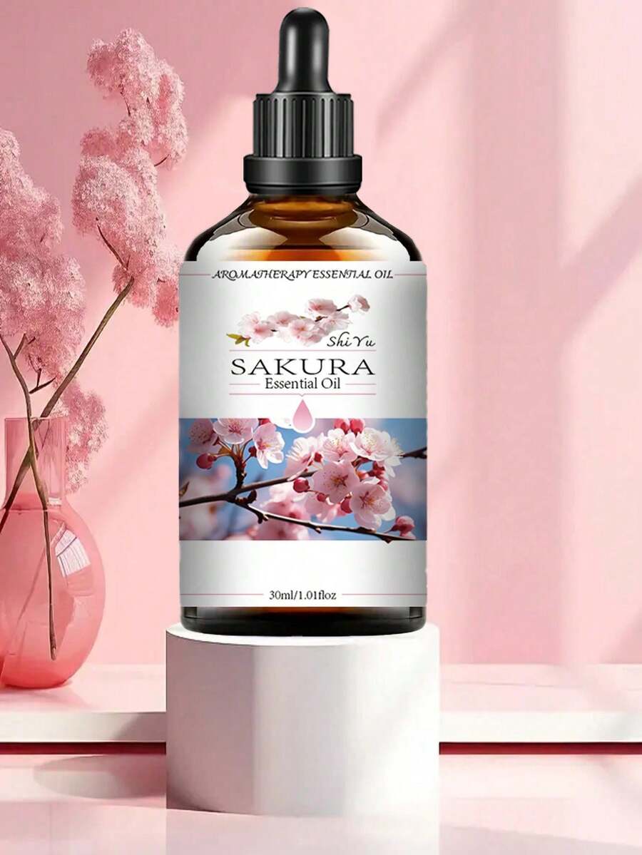 Christmas 1pc 30ml / 1-Ounce Large Bottle Of Cherry Blossom Aromatherapy Essential Oil With Dropper, Suitable For All Scenarios. Space Aromatherapy Essential Oil Is Suitable For Humidifiers And Diy Aromatherapy Candles Home Decor New Year Gift - Multicolor - View 1