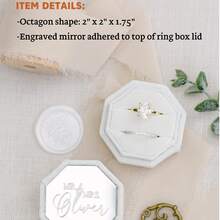 1pc Customized Wedding Velvet Ring Box, Double/Triple Slot Jewelry Storage, Engagement Proposal, Wedding/Anniversary Gift, Elegant Living, Forever Love, Aesthetic Ring Display Case, Unique Gift, Personalized Gift, Bridal Shower Gift, Flat Lay Props - Multicolor - View 10