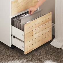 SoBuy Office Trolley Office Container Side Trolley Made Of MDF(E1) White Natural - White - View 8