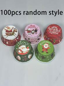 50 Stück/100 Stück zufälliger Stil Weihnachts-Cupcake-Förmchen, fettdichte Backförmchen geeignet für Weihnachten, Halloween, Valentinstag, Muttertag, Geburtstage und Hochzeitsfeiern Weihnachten Weihnachtsdekoration Weihnachtspyjamas Weihnachtsgeschenke Weihnachtsdeko