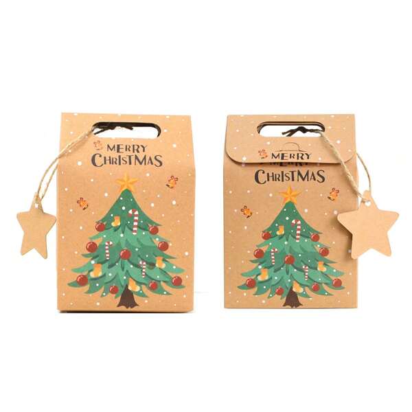 5pcs Christmas Gift Box Set - Animal Theme Design, Kraft Paper Candy Packaging Bags, Suitable For Holiday Party, Birthday And Christmas Celebration, Handmade Feel, Holiday Illustrations, Festive Containers, Holiday Decorations (Random Style) Christmas Christmas Decorations Christmas Pajamas Christmas Gifts Christmas Decor