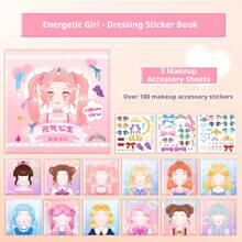 1pc Makeup Change Sticker Book For Kids Girls, 3-6 Years Old, Beauty Princess Dress-Up Sticker Puzzle Game - Multicolor - View 29