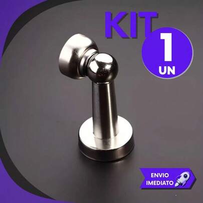 Kit Antibatida Magnético Trava Porta Design Sofisticado Aço Inox P/ Casa Moderna
