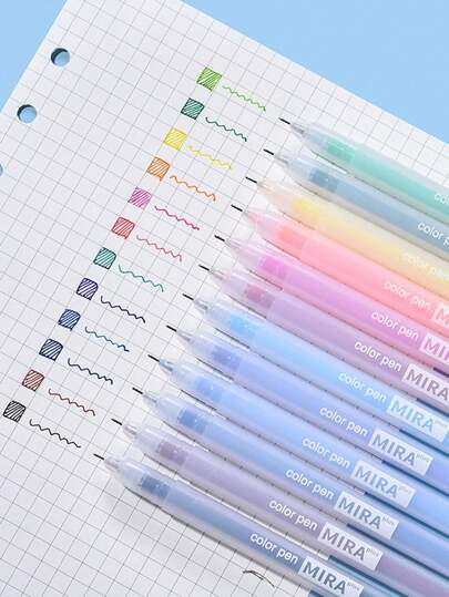 1 pieza/set Bolígrafo de gel colorido con punta de metal, individual o en set