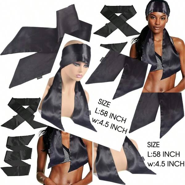 2Pcs Satin Edge Laying Scarf Scarves For Women's Hair Laying Scarf Lace Front Wig Non Slip Hair Wrap Wigs Grip Band